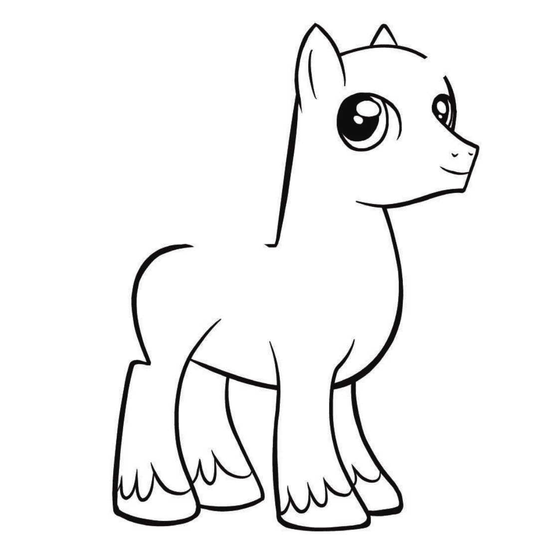 Masculine pony drawing template